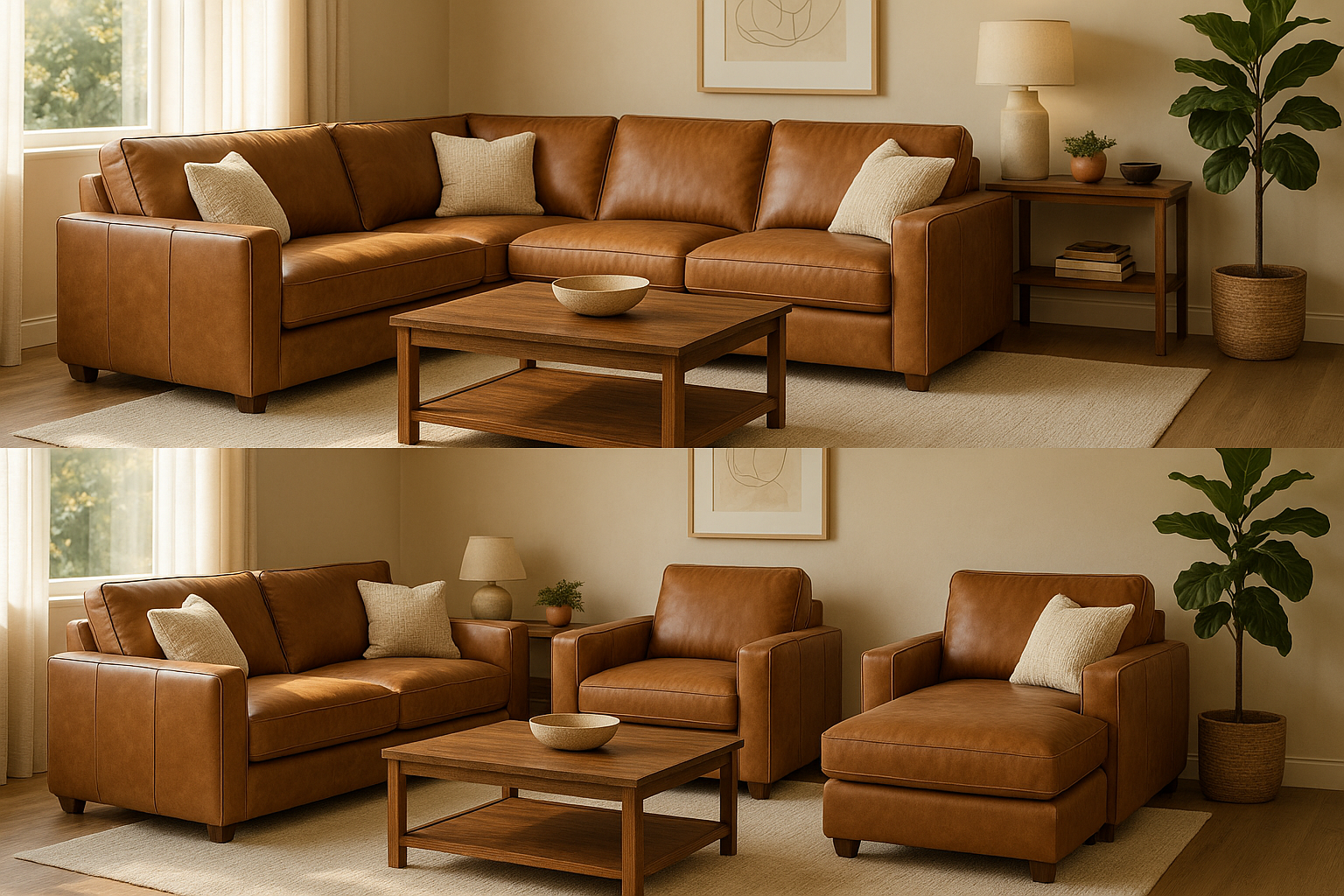 Sala modular reacomodada en dos configuraciones distintas