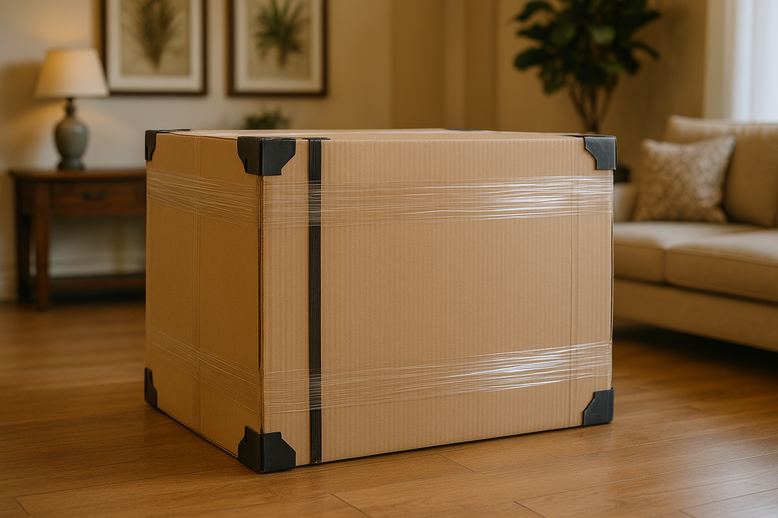 Caja de mueble embalada lista para envío foráneo
